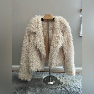 Kids Cream Shaggy Coat